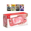 New Nintendo Switch Lite Coral Console Bundle with 4 Games: The Legend of Zelda: Breath of the Wild, Super Mario Maker 2, Octopath Traveler, and Fire Emblem: Three Houses!