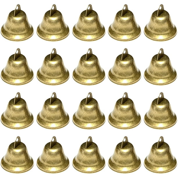 Campanas pequeñas, 20 piezas Campana pequeña vintage para decoraciones de festivales de bodas, Campana de Navidad para árboles de Navidad, Campanas de metal para llavero de puerta, Bricolaje Ormromra WLJ-2230