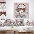 thumbnail image 4 of Designart Funny Hipster Poodle with Glasses - Contemporary Animal Throw Pillow - 16x16, 4 of 5