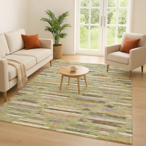 Addison Rugs Chantille Indoor/Outdoor Transitional Southwest Aloe Machine Washable Rectangle Rug, 10' x 14'