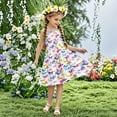 thumbnail image 7 of Nmnitkp Girl Dresses Boho Dress for Girls Floral Dress Tie Back Flutter Sleeves Casual Summer Dress Multicolor,4 Years, 7 of 7