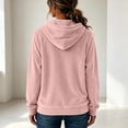 thumbnail image 5 of Staron Women's Hoodie Soft Hooded Long Sleeve V Neck Solid Casual Comfy Loose Pullover Sweatshirt Pink S, 5 of 5