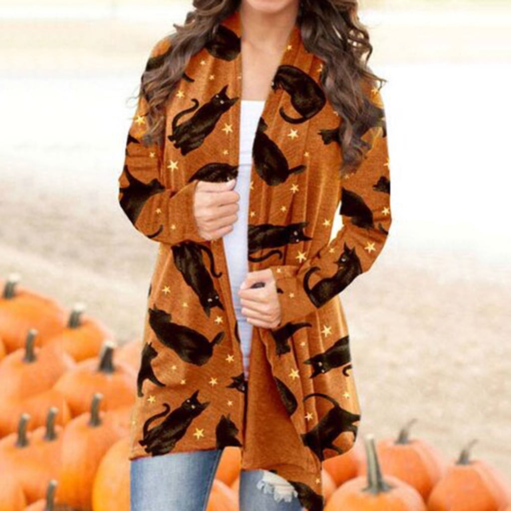 halloween print cardigan