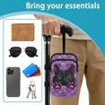 thumbnail image 6 of COEQINE Crutch Accessories Bag Elbow Crutch Pouch Black Cat Heart Purple Forearm Crutch Pouch, Walking Cane Bag, Lightweight, Large Capacity, for Walking Cane, Hiking Stick, 6 of 7