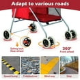 thumbnail image 5 of NiamVelo Dog Stroller Folding Pet Cat Stroller with 4 Wheels Portable Doggy Stroller with Cup Holders, Red, 5 of 7