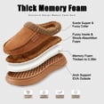 thumbnail image 4 of Pmoiste Men's Moccasin Slippers with Arch Support,Thick Memory Foam EVA Platform Winter Warm House Slippers for Men, 4 of 6