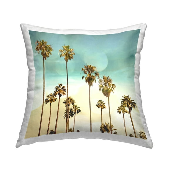 Stupell Industries Palm Tree Beach Sky Decorative Printed Throw Pillow Design by Devon Davis.