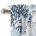 thumbnail image 4 of Kitchen Window Curtains Valance and Tier Set, Blue Ocean Coral Starfish Shells Rod Pocket Tier Curtains and Valance 3 Piece Set, Summer Coastal Conch Window Treatment for Bedroom Living Room, 4 of 9