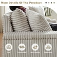 thumbnail image 6 of TUANLUO 87" Chaise Lounge Indoor, Oversized 3-Seater Lounge Chair with Ottoman and Cup Holders, Deep Seat Recliner Chair with Pillows, Soild Wood Sectional Sofa and Couch for Living Room, Beige, 6 of 9
