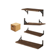 thumbnail image 1 of Repisas Flotantes Madera Modernas Estantes Baño Topon 4 Pzs Café, 1 of 5