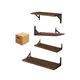 thumbnail image 1 of Repisas Flotantes Madera Modernas Estantes Baño Topon 4 Pzs Café, 1 of 5
