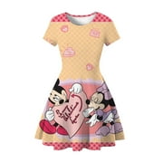 Disney Mickey Minnie Mouse 3D imprimé princesse robe mignon dessin animé bébé fête d'anniversaire vêtements enfants classique filles robe d'été