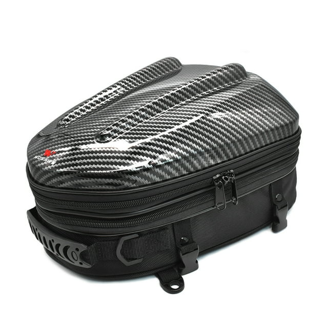 Caso de cola Bolsa trasera impermeable para asiento de motocicleta, bolsa de equipaje de motocicleta expandible multifuncional, bolsa para casco de motocicleta, mochila, bolso Wosawe Caso de cola