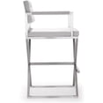 thumbnail image 4 of TOV Furniture Director Tabouret de Bar en Acier Inoxydable/tissu de 30 Pouces Blanc, 4 of 10