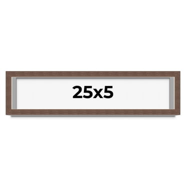 25x5 Shadow Box Frame Brown | 1.125 inches Deep Real Wood Rustic Shadowbox Display Frame | UV
