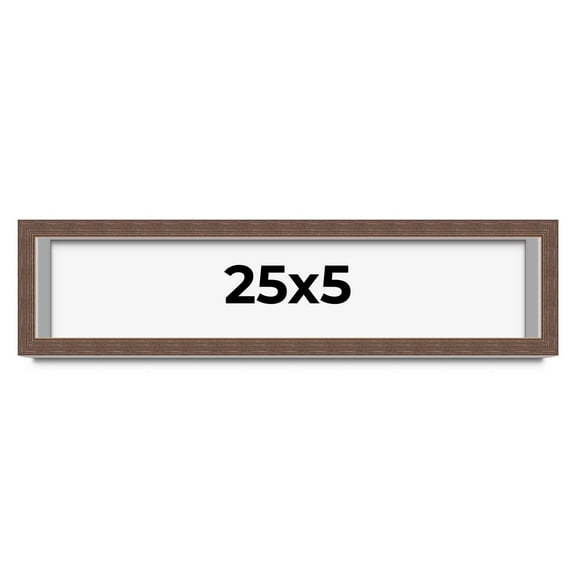 25x5 Shadow Box Frame Brown | 1.125 inches Deep Real Wood Rustic Shadowbox Display Frame | UV