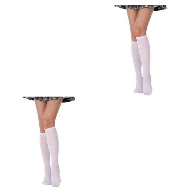 Sonducket Calcetines a rayas hasta el muslo por encima de la rodilla, calcetería cálida, juegos deportivos, calentadores de piernas, Día de San 2piezas Blanco Sonducket CBP379966