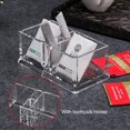thumbnail image 4 of Yakri acrílico transparente dos celosías soporte para bolsas de té café bolsa de azúcar caja de almacenamiento para habitación de invitados YTBH-001, 4 of 5