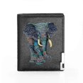 thumbnail image 1 of Mysterious Ethnic Elephant Printing Leather Wallet Men Women Billfold Slim Credit Card/ID Holders Short Purses, 1 of 4