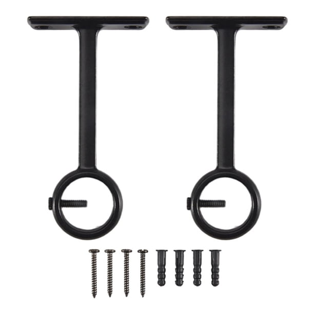 Soportes de Barra Cortina Montados en el Techo, Soporte Techo Resistente para 1 Pulgada (Juego 2, Negro)