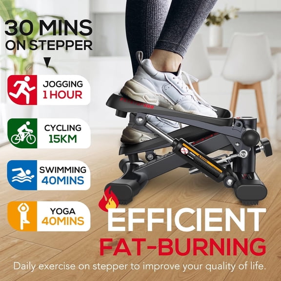KeppiFitness Steppers for Exercise at Home, Stair Stepper with Resistance Bands for Home Cardio Exercise - FITSTEP Series