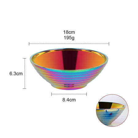 

Ramen Bowl Stainless Steel Double Layer Insulation for Kitchen Tableware