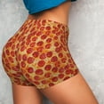 thumbnail image 4 of Balery Pizza Pantalones cortos de entrenamiento estampados para mujer, sin costuras, ajustados, para gimnasio, yoga, correr, deportes, ejercicio activo, fitness.-Medium, 4 of 8