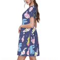thumbnail image 2 of Balery Cartoon Rabbit Vestidos sueltos de manga corta para mujer, vestidos de verano 2025, vestidos casuales de corte A con vuelo., 2 of 6