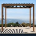 thumbnail image 3 of Mirador 10'x 10' 111S Outdoor Aluminum Pergola w/ Adjustable Rainproof Louver for Garden, Patio, Backyard, Takasho/Wood Grain, 3 of 12