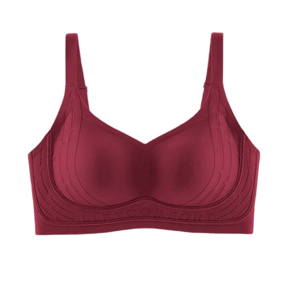 Gytharion Women's Full Coverage Bras Solid Color Breathable Mesh Wide Straps Wireless Bras Everyday Comfort Plus Size Bras