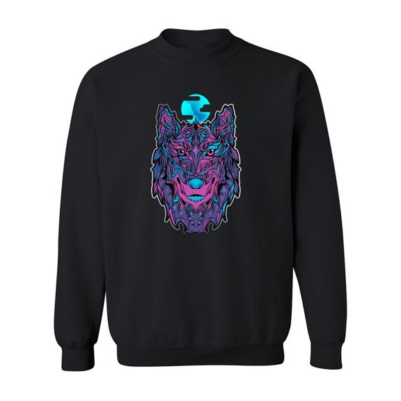 Stylish Wolf Design Sweatshirt Men -Image by Shutterstock, Male Small