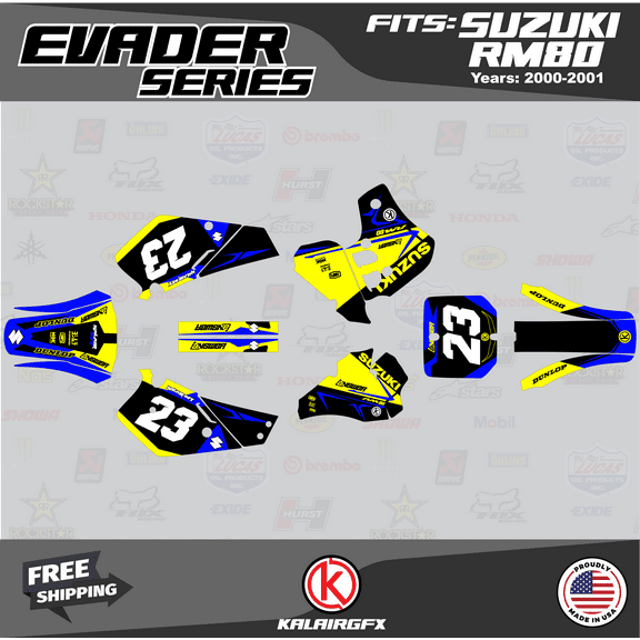 Kalair GFX Graphics Kit for Suzuki RM80 (2000-2001) Evader Series