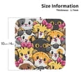 thumbnail image 2 of Lsque Cute Cat Cartoon Pattern 4" Drink Coasters Set of 4, PVC Leather Absorbent Coasters, Table Coaster Set Decorative Coffee Cup Coasters Housewarming Gift -Square, 2 of 6