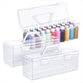 thumbnail image 1 of Caja de Almacenamiento de 3 Piezas para Pinturas Acrílicas de 56 Ml, Organizador Portátil de Acrílico para Manualidades con Asa, 30 Blancas., 1 of 5