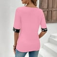 thumbnail image 6 of Heisall Womens Tops Two-piece Color Blocking Loose Short Sleeve Casual Fashion T-shirts & Blouses Autumn 2025, 6 of 9