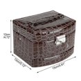 thumbnail image 2 of Portable Jewelry Box Storage Multi Layer Organizer Case Ring Earring Necklace Mirror (Coffee), 2 of 4