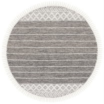 SAFAVIEH Vermont Wilfreda Aztec Area Rug, Black/Ivory, 6' x 6' Round