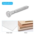 thumbnail image 4 of Uxcell Hex Head Lag Screws Bolts, 3/8" x 3" 304 Stainless Steel Partial Thread Wood Screws, 15 Pack, 4 of 7