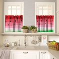 thumbnail image 2 of Watermelon Fruit Valance Curtain Red Watermelon Green Fruits Summer Cool Windows Curtain Valance for Kitchen Dining Room Canteens Home Decor 54''''x18''''+27''''x24''''x2（3 Piece）, 2 of 3