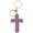 Purple, variant on Macrame Cross Keychain,Jesus Key Chain Christian Car Accessories Handmade Soft Cross Keychain Boho Decor for Women Men Gifts,White