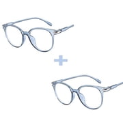 2PCS Blue Light Blocking Spectacles Anti Eyestrain Decorative Glasses Light Computer Radiation Protection Eyewear