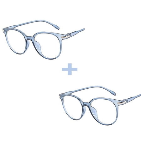 2PCS Blue Light Blocking Spectacles Anti Eyestrain Decorative Glasses Light Computer Radiation Protection Eyewear