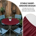 thumbnail image 2 of Pure Red Wine Round Tablecloth for 36-44 Inch Tables, Fitted Table Cover with Elastic Edge, Simple Solid Color Waterproof Outdoor Table Cloth Protector for Patio Garden Dinner Picnic, 2 of 9