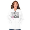 thumbnail image 3 of Courage Breast Cancer Awareness Zip Hoodie Sweatshirt Women Brisco Brands L, 3 of 6