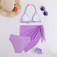 thumbnail image 7 of Staki Girls Swimsuit Three Pieces Girls 3 Piece Bikini Set with Beach Skirt Floral Leopard Padded Swimsuit for Teen Girls 7Y 8Y 9Y(Purple,11-12 Years), 7 of 7
