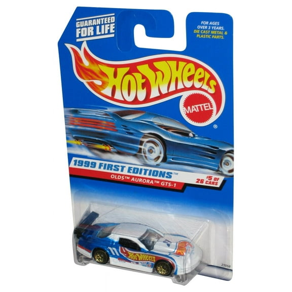 Hot Wheels 1999 First Editions 5/26 Olds Aurora GTS-1 White & Blue Toy Car #911