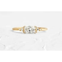 Jewelerix 1.5 CT Plated White Gold Promise Gift Ring Marquise Cut Diamond Moissanite Bridal Wedding Customize Ring