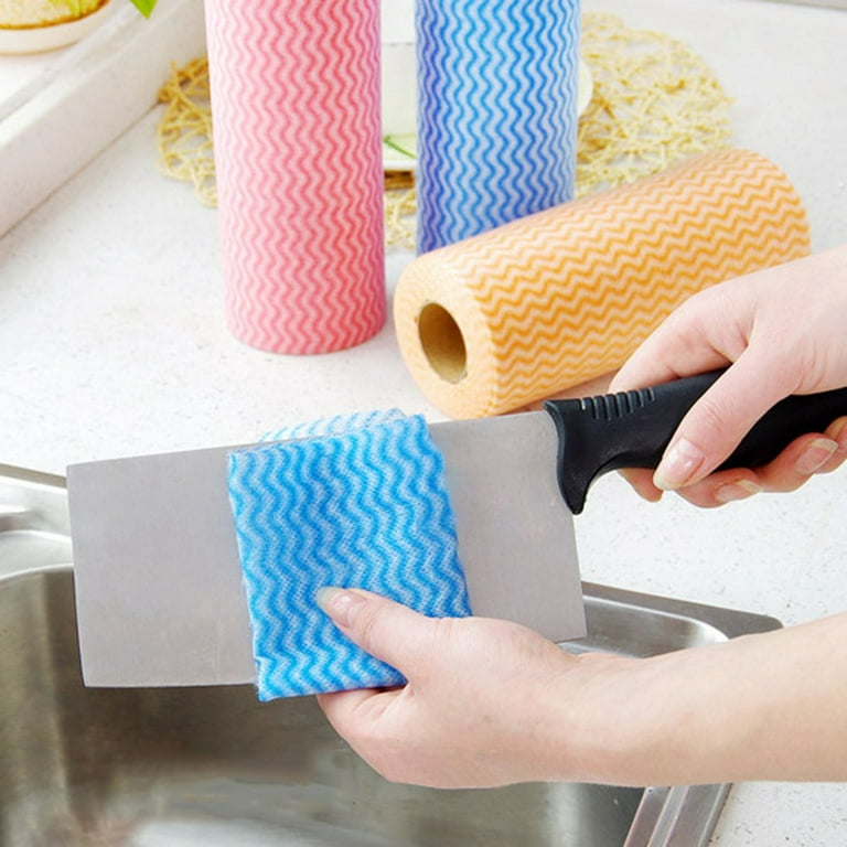 50pcs/1roll Disposable Breakpoint Non-woven Kitchen Towels Cleaning Cloth  Household Absorbent Non-woven Fabric Washable Paper Towels