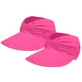 thumbnail image 2 of Only Moment Pink Sun Protection Ponytail Hat for Women 2pc Women's 50+ Sun Visor Hat Polyester,Spandex Ponytail Summer UV Packable Foldable Beach Vacation Essentials One Size, 2 of 8