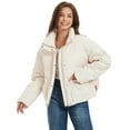 thumbnail image 3 of Women's Cropped Puffer Jacket Long Sleeve Lightweight Quilted Winter Jacket Packable Coats, 3 of 6